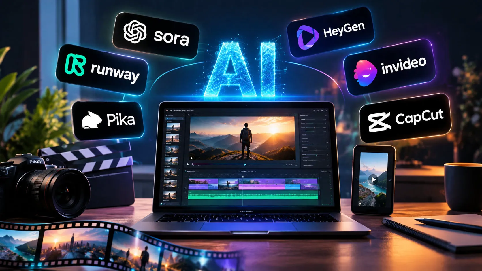 Best AI video generation tools including Sora, Runway, Pika, HeyGen, InVideo and CapCut